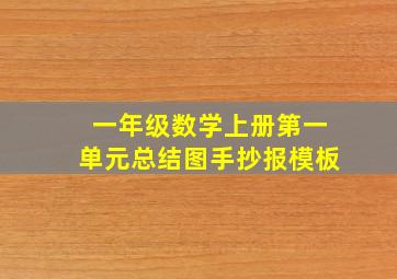 一年级数学上册第一单元总结图手抄报模板