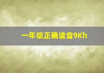 一年级正确读音9Kh