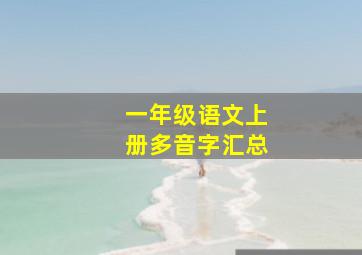 一年级语文上册多音字汇总