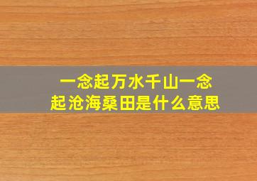 一念起万水千山一念起沧海桑田是什么意思