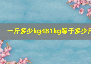 一斤多少kg481kg等于多少斤