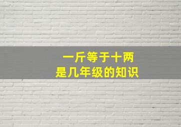 一斤等于十两是几年级的知识