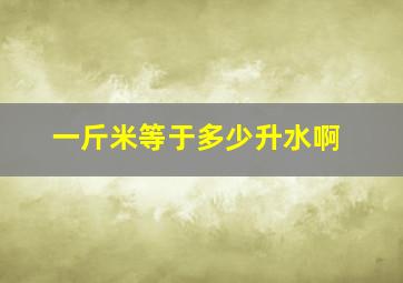 一斤米等于多少升水啊