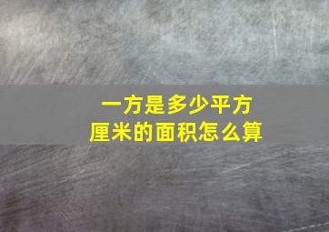 一方是多少平方厘米的面积怎么算