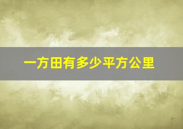 一方田有多少平方公里