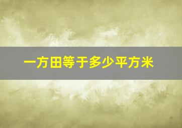 一方田等于多少平方米