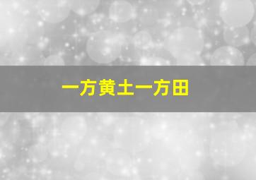 一方黄土一方田