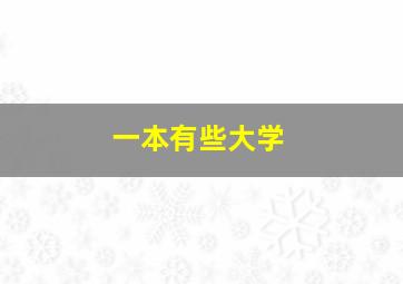 一本有些大学