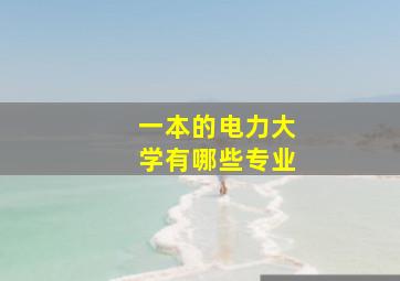 一本的电力大学有哪些专业