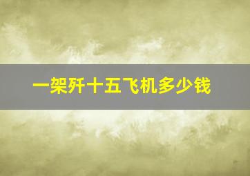 一架歼十五飞机多少钱