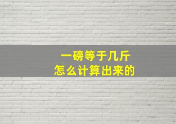 一磅等于几斤怎么计算出来的