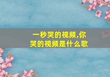 一秒哭的视频,你哭的视频是什么歌