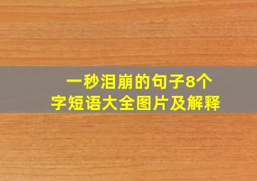 一秒泪崩的句子8个字短语大全图片及解释