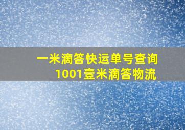 一米滴答快运单号查询1001壹米滴答物流