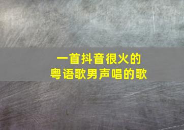 一首抖音很火的粤语歌男声唱的歌