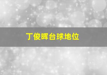 丁俊晖台球地位