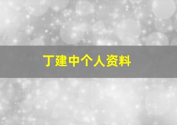 丁建中个人资料