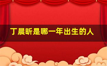 丁晨昕是哪一年出生的人