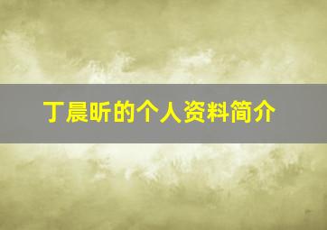 丁晨昕的个人资料简介