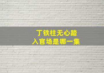 丁铁柱无心踏入官场是哪一集