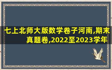 七上北师大版数学卷子河南,期末真题卷,2022至2023学年