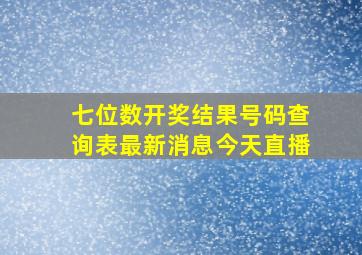 七位数开奖结果号码查询表最新消息今天直播