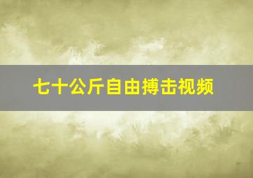 七十公斤自由搏击视频