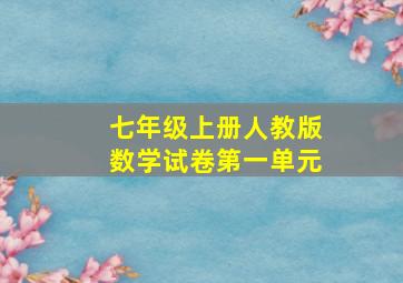 七年级上册人教版数学试卷第一单元