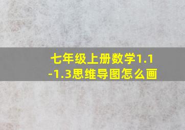 七年级上册数学1.1-1.3思维导图怎么画