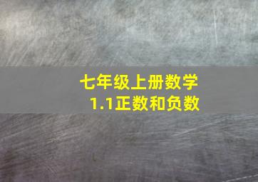 七年级上册数学1.1正数和负数