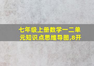 七年级上册数学一二单元知识点思维导图,8开