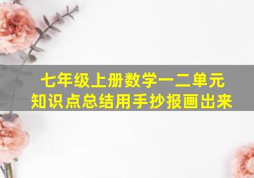 七年级上册数学一二单元知识点总结用手抄报画岀来