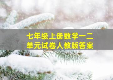 七年级上册数学一二单元试卷人教版答案