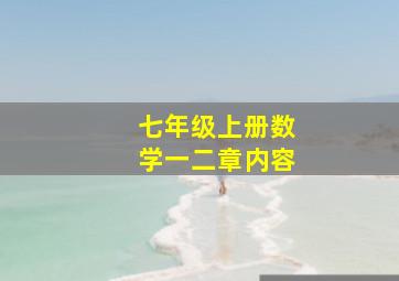 七年级上册数学一二章内容