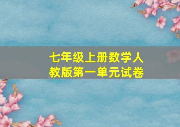 七年级上册数学人教版第一单元试卷