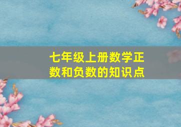 七年级上册数学正数和负数的知识点