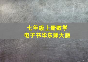 七年级上册数学电子书华东师大版