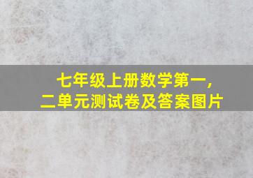 七年级上册数学第一,二单元测试卷及答案图片