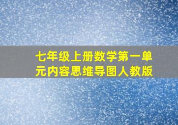 七年级上册数学第一单元内容思维导图人教版