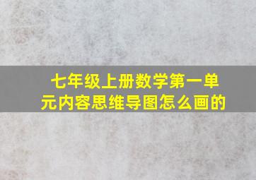 七年级上册数学第一单元内容思维导图怎么画的