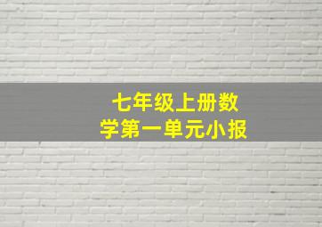 七年级上册数学第一单元小报