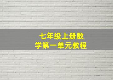 七年级上册数学第一单元教程