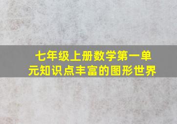 七年级上册数学第一单元知识点丰富的图形世界