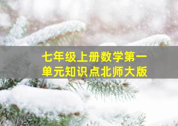 七年级上册数学第一单元知识点北师大版