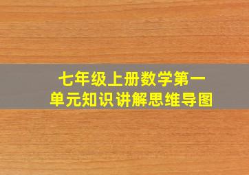 七年级上册数学第一单元知识讲解思维导图