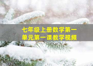 七年级上册数学第一单元第一课教学视频