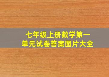 七年级上册数学第一单元试卷答案图片大全