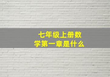 七年级上册数学第一章是什么