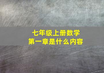 七年级上册数学第一章是什么内容