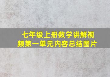 七年级上册数学讲解视频第一单元内容总结图片